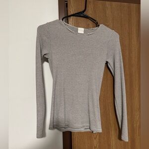 H&M basics black and white long sleeve top